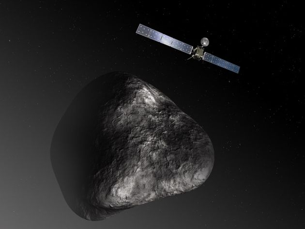 Художественное изображение зонда Rosetta Европейского Космического Агентства, который впервые сядет на комету. (фото: C. Carreau/ATG Medialab/ESA)